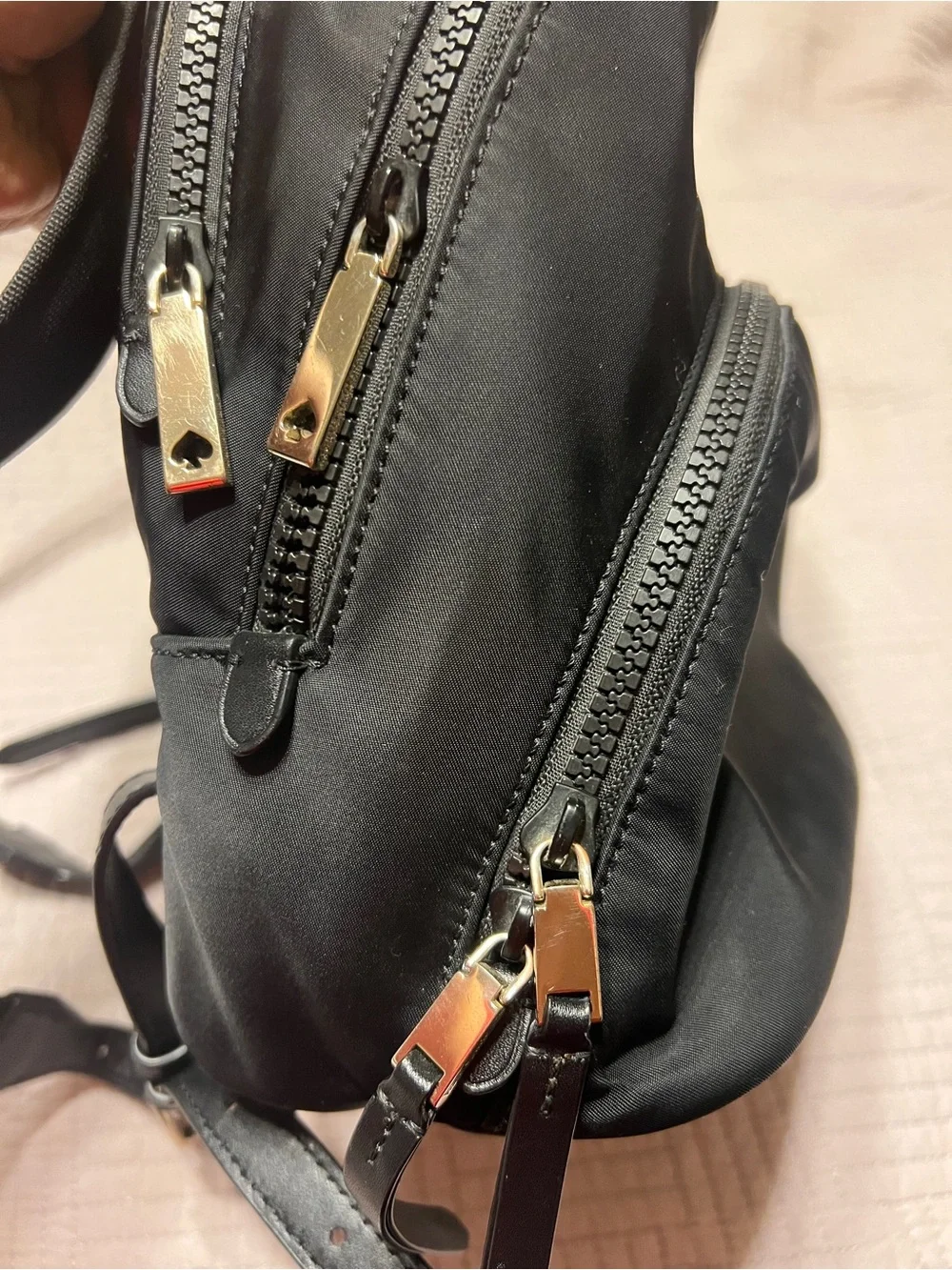 Kate Spade Black nylon backpack with Gold-Tone Accent
